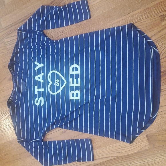 Victoria Secret Stay in Bed Striped Graphic Blue Sleepwear XS - Picture 3 of 4